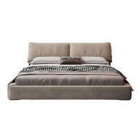 奶油风布艺床现代简约主卧室双人床家用轻奢小户型储物床软包婚床