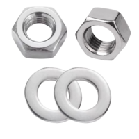 冰匠 304不锈钢六角螺母平垫套装 套