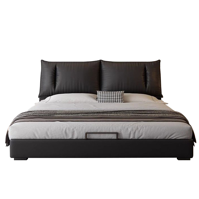 意式极简真皮床现代简约主卧室双人床家用小户型储物床软包大婚床