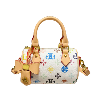 欧美时尚包包女2026新款高级感小众轻奢女包复古老花手提波士顿枕头包单肩斜挎包水桶小包