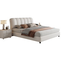 意式真皮床轻奢现代简约主卧室双人床小户型储物床家用软包大床