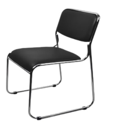 艳俏 电脑椅办公椅 电镀脚+黑色PU 把