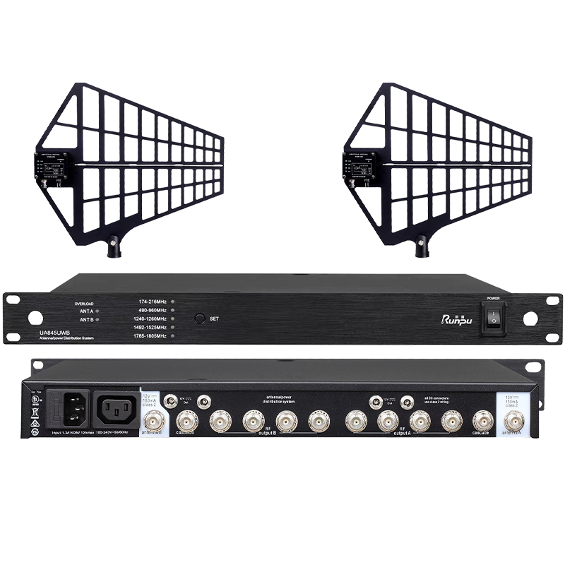 润普Runpu会议音频扩声系统信号放大器室内室外远距离增强信号专业10路话筒天线放大器RP-GTX10Y
