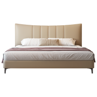 意式真皮床现代简约主卧室双人床小户型储物床家用软包大婚床