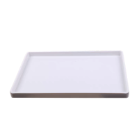 顺心优 密胺长方形直角托盘 餐盘 面包盘 水杯茶盘 29*21*2cm白色/个