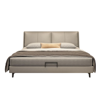 意式轻奢真皮储物婚床现代简约主卧双人床软包大床高端极简大气