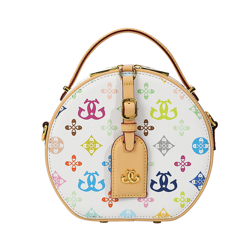 欧美时尚女士包包女2026新款高级感轻奢女包复古小圆饼包时尚单肩斜挎小圆包