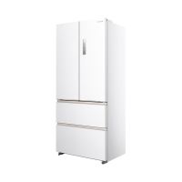 [美的出品]美的出品华凌冰箱518自动制冰双系统双循环 60cm超薄零嵌法式多门家用电冰箱HR-518WUFIPZ雾隐白