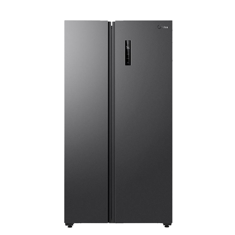 美的(Midea)606L大容量对开门电冰箱双开门双变频一级能效超薄BCD-606WKPM(E) 炭灰风冷无霜净味国补