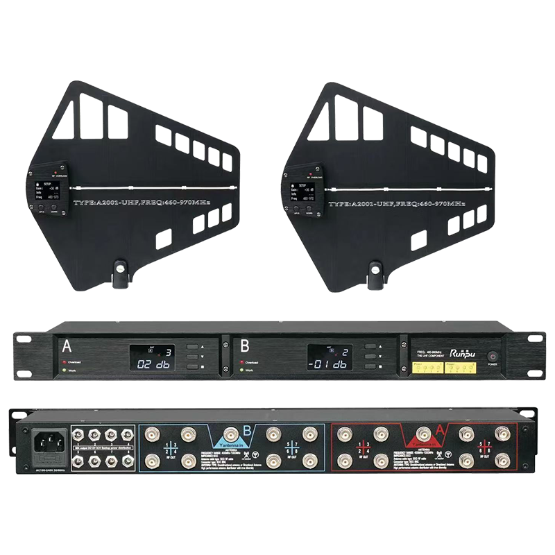 润普Runpu会议音频扩声系统麦克风信号放大器室内室外远距离增强信号专业16路天线放大器RP-GTX16Y