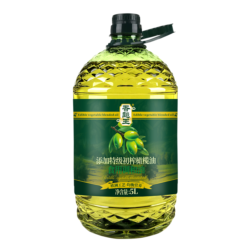 香飚王 食用植物调和油添加橄榄油5L食用油家用炒菜油大桶装