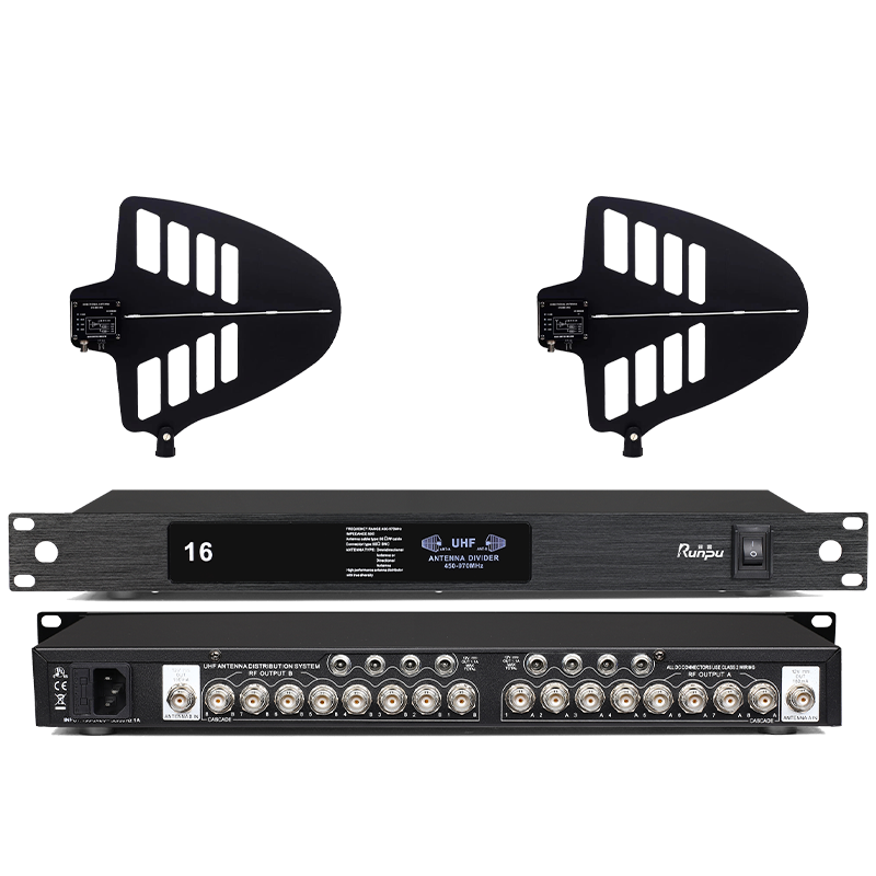 润普Runpu会议音频扩声系统麦克风信号放大器室内室外远距离增强信号专业16路天线放大器RP-TXF216A