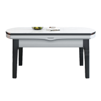 [预售]岩板餐桌椅组合家用现代简约实木框架伸缩可变圆桌饭桌子岩板餐桌