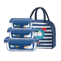 顺心优 高硼硅玻璃保鲜盒 保鲜饭盒 三件套/件