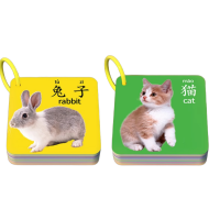 动物卡片早教认知启蒙书儿童识字宝宝看图识物图幼儿数字益智玩具