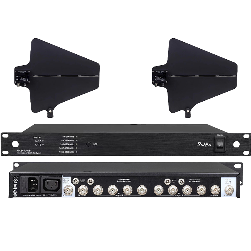 润普Runpu会议音频扩声系统信号放大器室内室外远距离增强信号专业10路话筒天线放大器RP-GTX10S