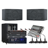 润普Runpu 会议音频扩声系统 有线电容话筒音箱功放调音台反馈时序机柜线材会议套装RP-YXKSD820