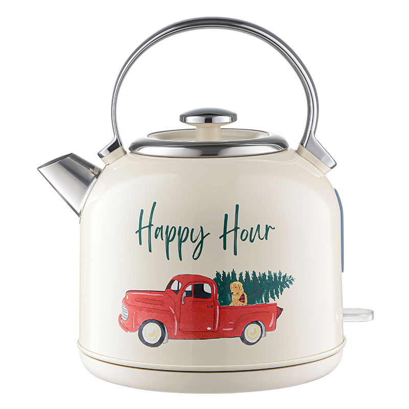 卓朗烧水壶电热水壶 复古风烧水壶家用自动断电304不锈钢1.7L大容量