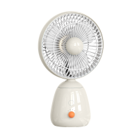 卓朗无线桌面风扇ZL-FS01小型家用办公室宿舍床头迷你自动摇头便携式米白色