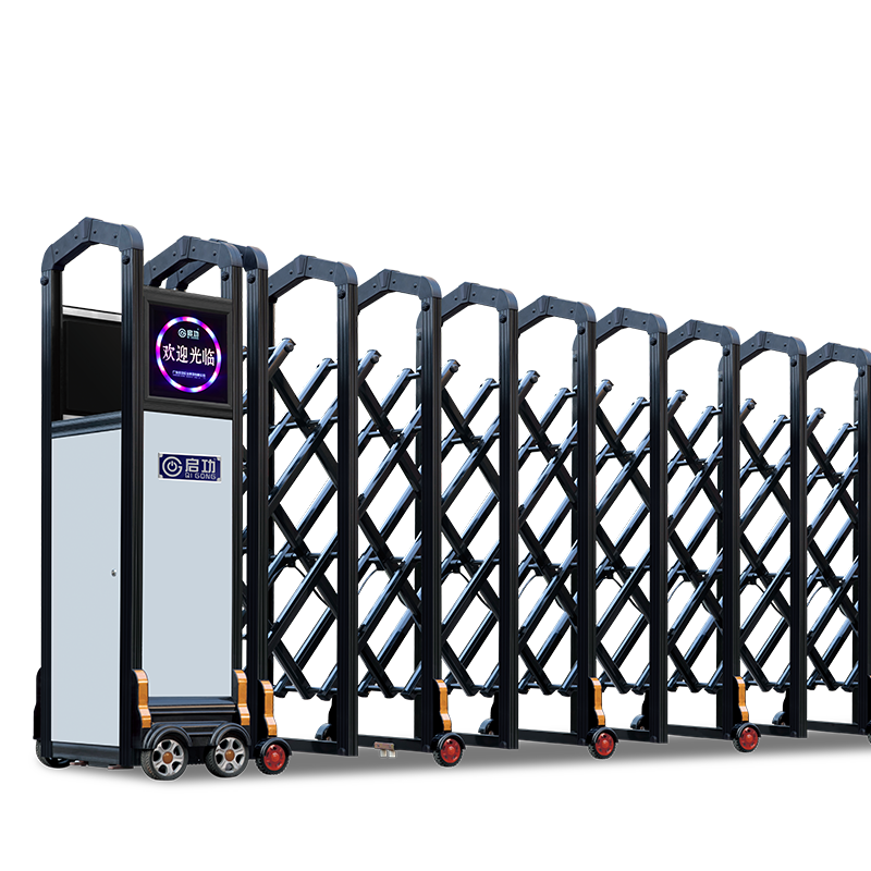 启功电动伸缩门铝合金智能单位学校伸缩推拉大门每米