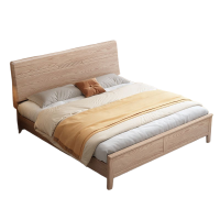 白蜡木实木床1.8米双人床主卧婚床北欧实木床简约现代