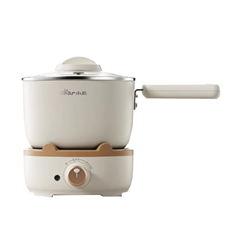 小熊(Bear)1.2L多功能锅DRG-C12E9蒸煮煎炒涮一体陶瓷不粘锅家用小型分体式煎锅煮锅带蒸笼电热锅