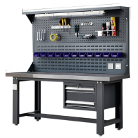 晋舰重型不锈钢工作台操作台维修台车间检验台实验台2.1米二抽+双挂板