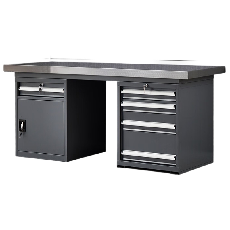 锦北重型不锈钢工作台操作台维修台车间检验台实验台2.1米五抽单桌