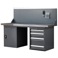 晋舰重型不锈钢工作台操作台维修台车间检验台实验台1.5四抽一门单挂