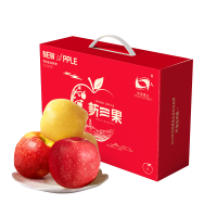 [洛川苹果]新鲜陕西洛川苹果水果混合装 新三果12枚精美礼盒装 瑞香红+维纳斯黄金+红富士苹果
