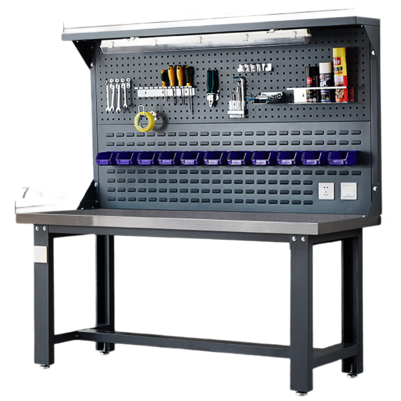 晋舰重型不锈钢工作台操作台维修台车间检验台实验台1200单桌+双挂板