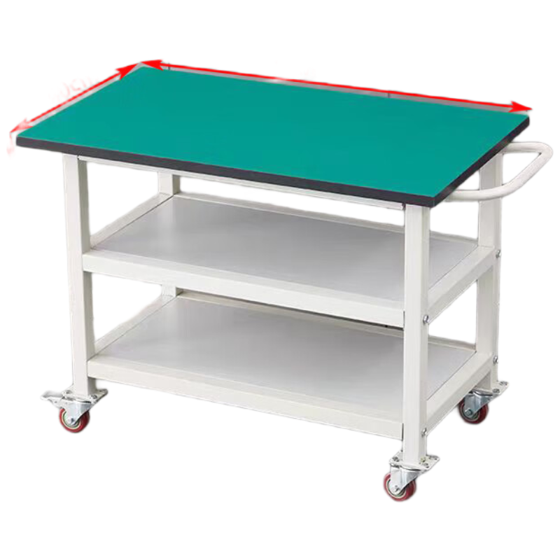 晋舰三层周转车物料车防静电工作台可移动桌操作台小推车140*80*75cm
