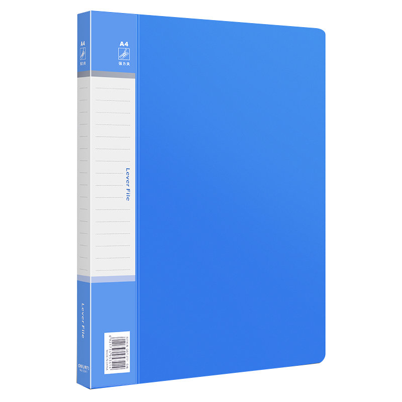 得力5341单强力夹文件夹 A4 天蓝 12个/箱