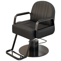 锦北理发椅美发凳发廊专用升降旋转可放倒剪发椅黑武士不锈钢(粗泵)