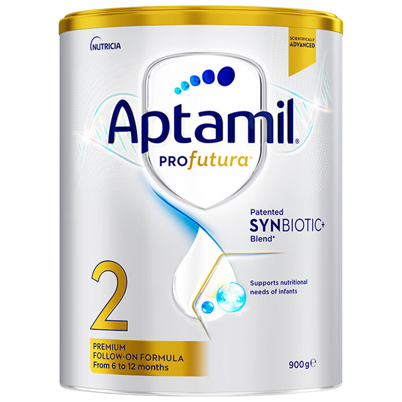 [3罐装]Aptamil澳洲原装进口爱他美白金版2段6-12个月婴幼儿配方奶粉900g