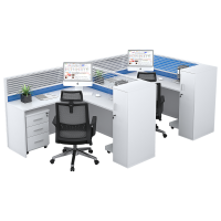 臻远 职员办公桌现代简约电脑桌屏风卡座可定制 F型2人位