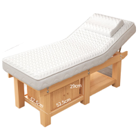 晋舰美容床理疗床推拿按摩床针灸床乳胶款原木腿白垫190*80cm带柜