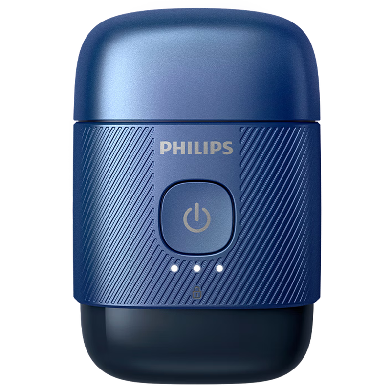 飞利浦(PHILIPS)剃须刀鹅卵石便携式电动刮胡刀 风驰切剃系统全身水洗生日礼物送男友送老公 S891/05 云雾蓝