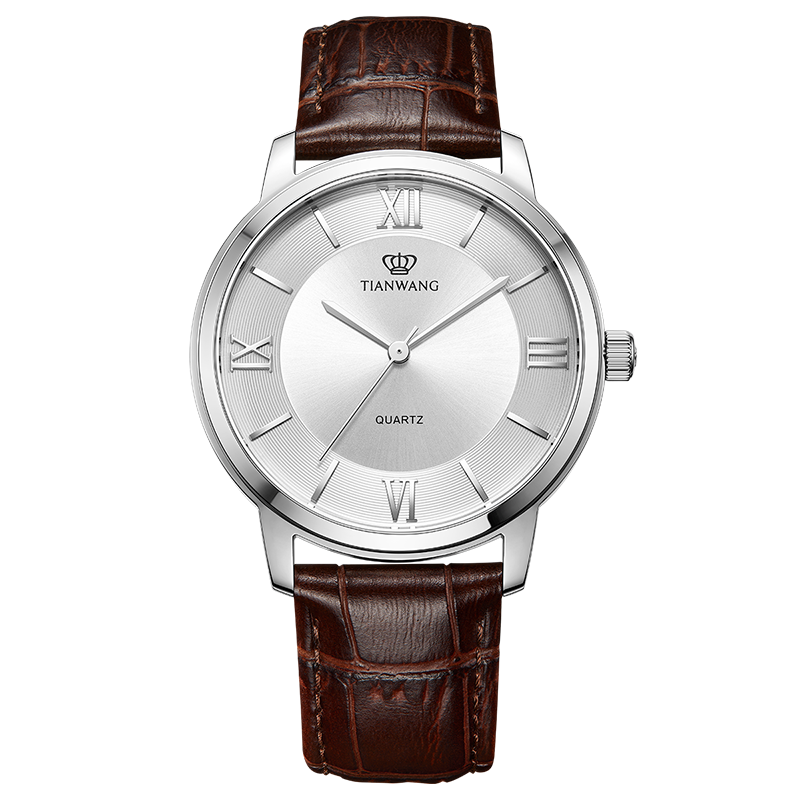 天王手表男士石英表休闲简约皮带男表正品高颜值时尚防水腕表3702