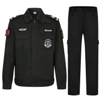 剑神保安春秋装工作服 夹克款秋冬拉链套装 黑色