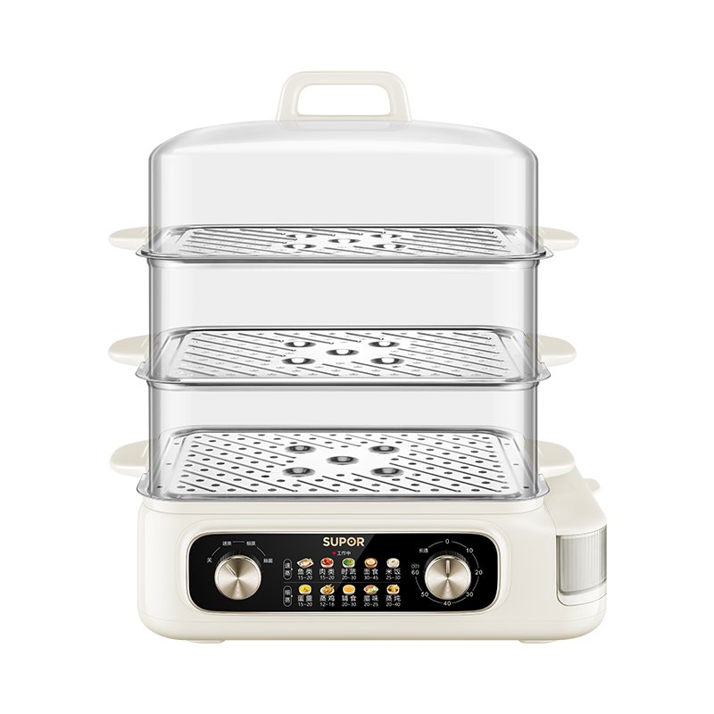 苏泊尔(SUPOR)电蒸锅 24L三层大容量电热锅 家用多功能电蒸箱 加长蒸屉蒸鱼多用途锅ZN32FK995