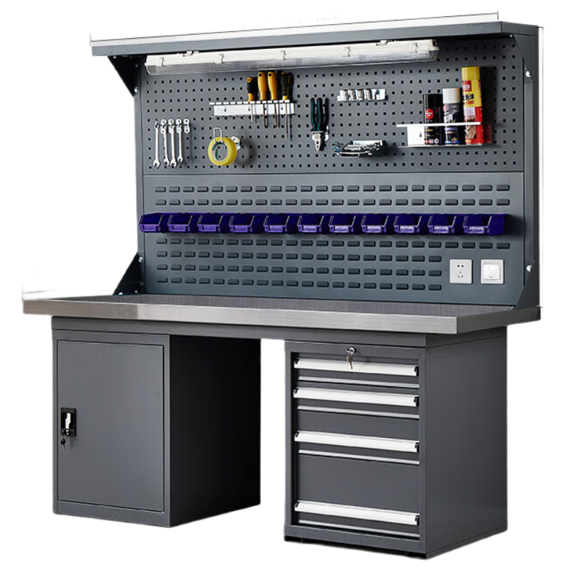 晋舰重型不锈钢工作台操作台维修台车间检验台实验台1.8四抽一门双挂