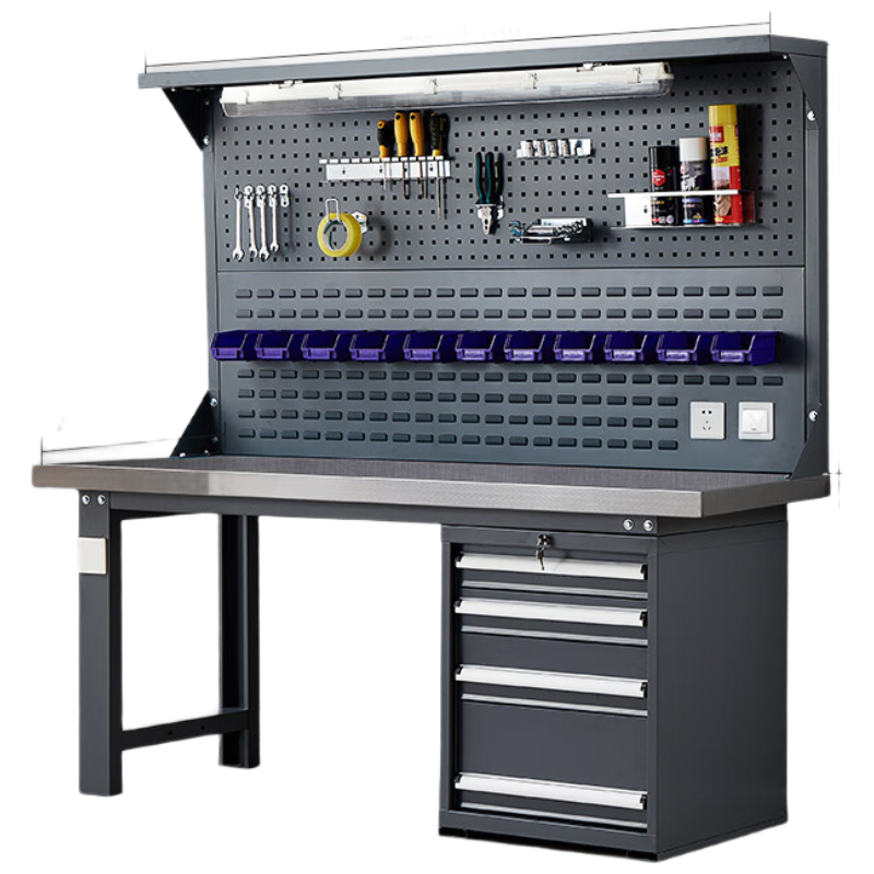 戴劲重型不锈钢工作台操作台维修台车间检验台实验台1.2米偏四抽双挂