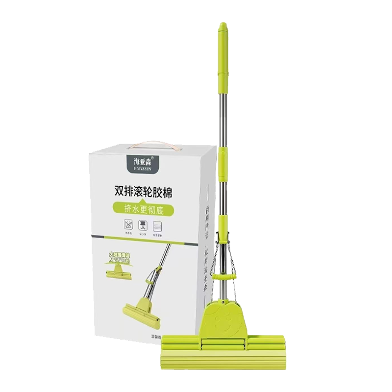 海亚森 TK-2093 33cm开心果系列滚轮胶棉拖把 1 把 果绿色