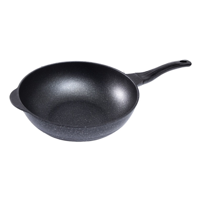 吾梓 家用 炒锅 黑色(玻璃盖)34cm /个