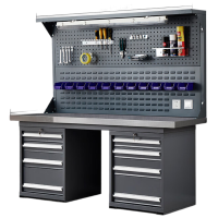 晋舰重型不锈钢工作台操作台维修台车间检验台实验台1.5米双四抽双挂