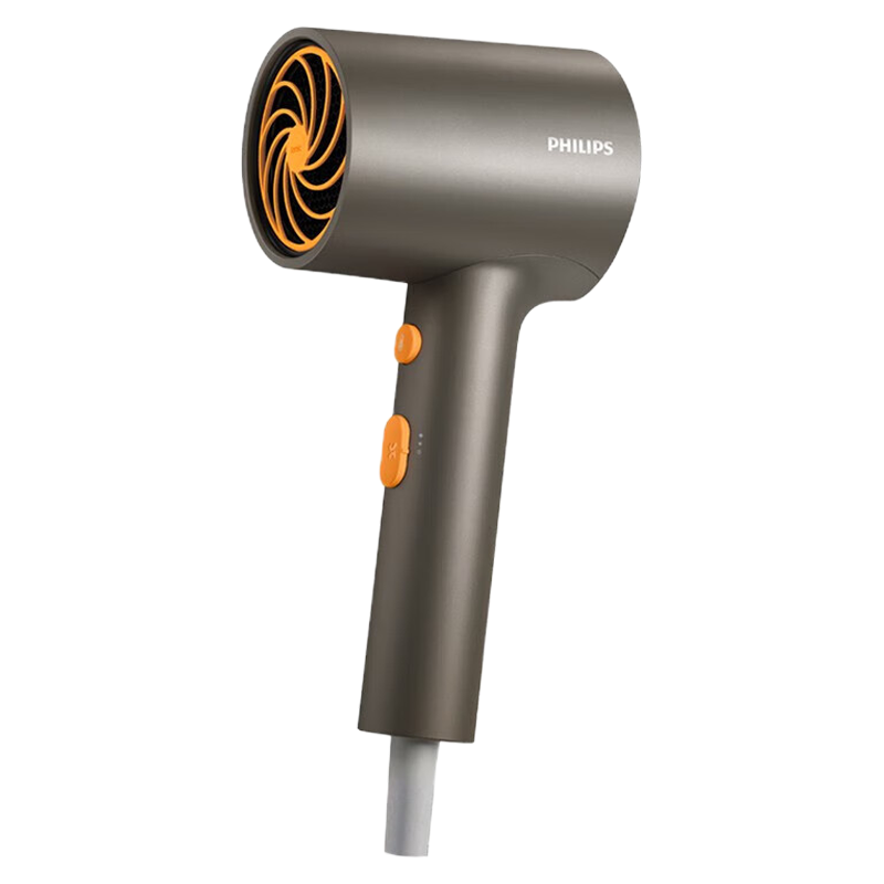 飞利浦(PHILIPS)吹风机大功率电吹风千万负离子恒温护发多档调节家用小身材大风力 BHD321/05 黑金筒