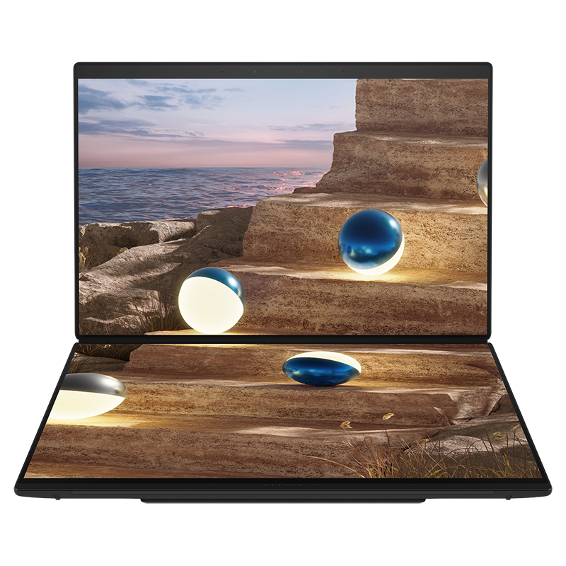 华硕灵耀14 双屏 2026 全新酷睿Ultra X9 2.8K 120Hz OLED Fold双触控AI电脑(388H 32G 2T)皓石灰