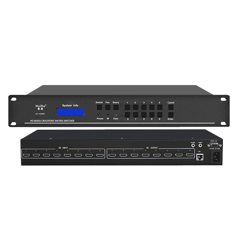 惠度AV-HD08V专业固态高清视频矩阵8进8出高清输入输出视频无缝切换器视频拼接处理器
