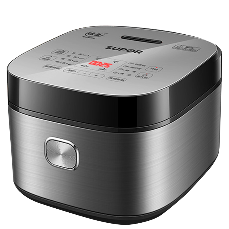 苏泊尔(SUPOR)电饭煲4升家用智能预约电饭锅小蓝钻球釜加热多功能烘焙柴火饭SF40FC973 金属拉丝机身